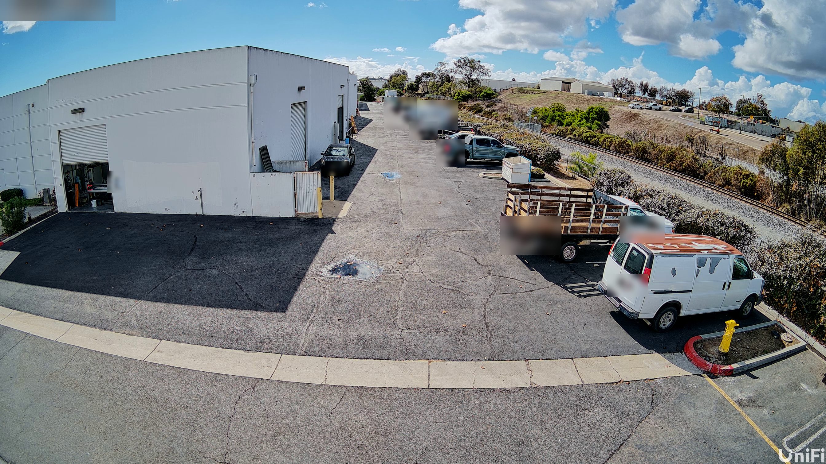The rear lot and drive in the afternoon, at the camera's full resolution